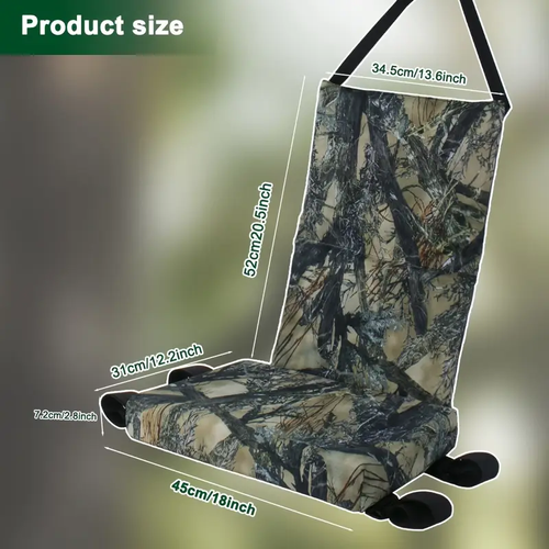 Ultra-Comfort Adjustable Tree Stand Seat Cushion - Camo, Lightweight & Easy to Install for Hunting and Fishing