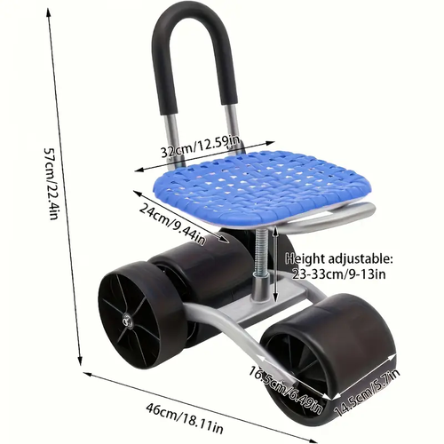 New 3+1 Four-Wheel Gardening Work Chair, Rolling Garden Stool with Folding Design for Stability and Convenience – Perfect Gift Idea