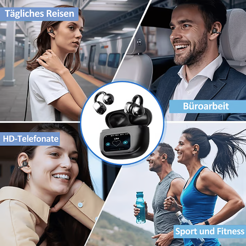 2025 Neuankömmling - Bluetooth-Kopfhörer mit Ohrclip und Touchscreen