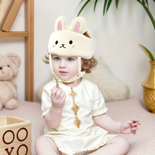 1pc Baby Toddler Safety Cap with Adjustable Strap Soft Breathable White Beige Khaki Grey - Cushioned Edge & Ventilation Holes for Boys & Girls - Walking, Crawling, Running - Soft Pastel Colors (Beige, Grey, White) - Ideal for First Steps & Motor Skills Development - Easy-Clean Design - Durable & Comfortable for New Walkers - Soft Padding & Secure Fit - Suitable for Boys & Girls, Toddler Cap, Beanie And Mittens, Photography Props, Halloween Toddler, Swaddle for, ted Hat,