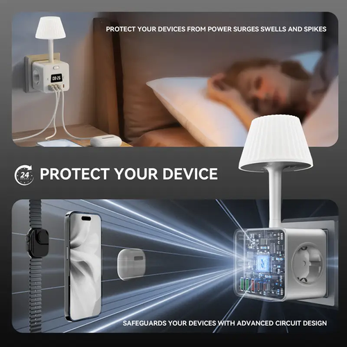 Multifunctional table lamp cube socket with USB charging plug socket for home bedside night light socket socket