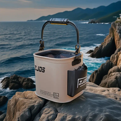 Foldable Fishing Bucket 8L 13L Portable Fishing Water Pail robustness&multi-functional for Hiking Fishing Camping Traveling Boating