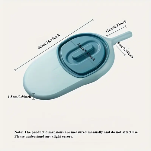 Portable Commode Durable Portable Covered Bedside Commode | Light Blue Plastic Care Toilet with Long Handle and Smooth Sloped Design for Elderly and Bedridden Patients
