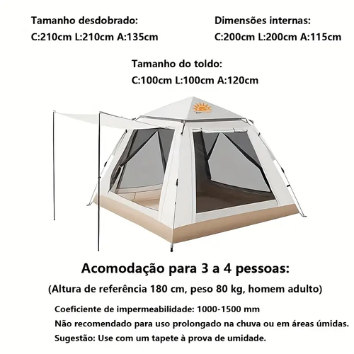4 People Large Single Layer Waterproof Cabin Instant Camping Tents Outdoor Picnic Camping Rbm Temts Easy Setup Camping Tent