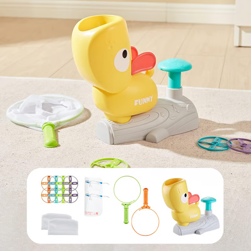 New Flying Disc Launcher Toy Plastic Catch Saucer Game Set for Kids Enhancing Footwork Hand-Eye Coordination Outdoor Fun