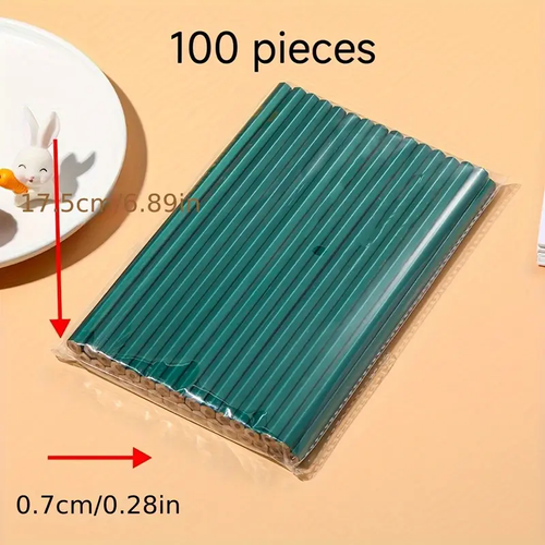 100 HB Wooden Pencils, Writing Stationery, Drawing Pencils, Hexagonal Small Green Pole Pencils