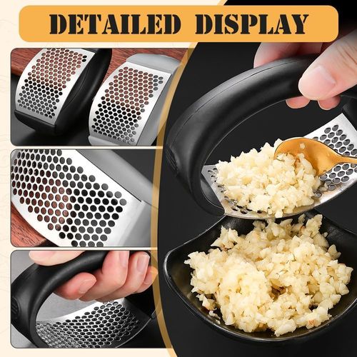 🔥HOT SALE🔥 COD！Stainless Steel Garlic Press, Heavy-Duty Version: Garlic Clamp, Home Garlic Grinder, Garlic Paste Maker, Garlic Mortar, Kitchen