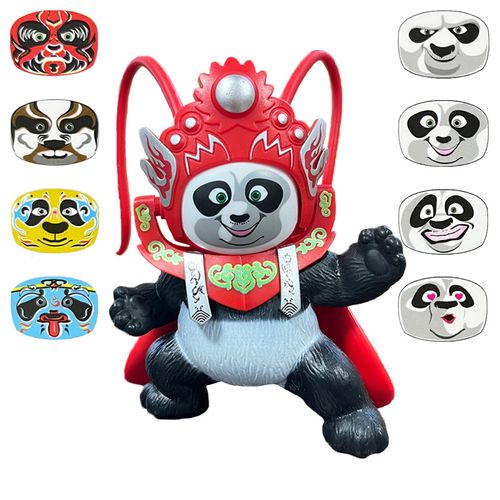 Sichuan opera face-changing puppet panda decoration doll 4 masks toy cultural creative handmade