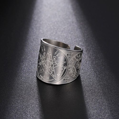 18k Gold Jewelry Stainless Steel Titanium Plain Wide Twisted Ring Pentagon Side Hexagram Array Stainless Steel Rings Men