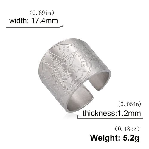 18k Gold Jewelry Stainless Steel Titanium Plain Wide Twisted Ring Pentagon Side Hexagram Array Stainless Steel Rings Men