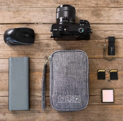PORTABLE CABLE ORGANIZER BAG FOR TRAVELERS