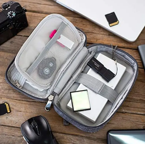 PORTABLE CABLE ORGANIZER BAG FOR TRAVELERS
