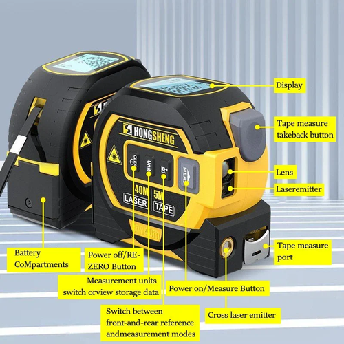 3 in 1 Infrared Laser Tape Measuring Instrument