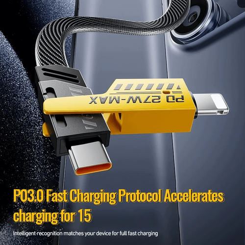 Nylon braided car fast charging 4-in-1