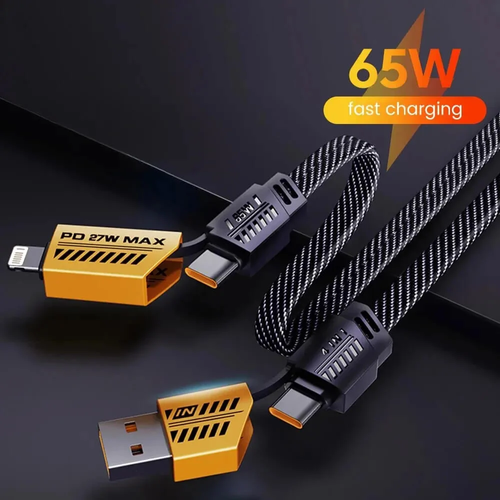 Nylon braided car fast charging 4-in-1