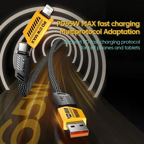 Nylon braided car fast charging 4-in-1