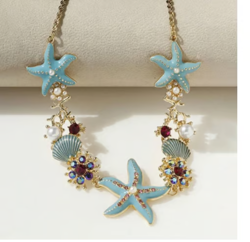 Shell Starfish Pearl Necklace