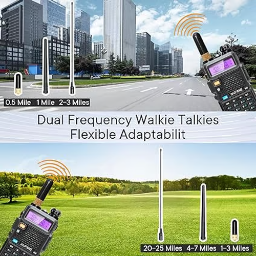 🔥UV-5R Ham Radios Long Range—8W Dual Band Rechargeable Walkie Talkie Portable Two-Way Radios