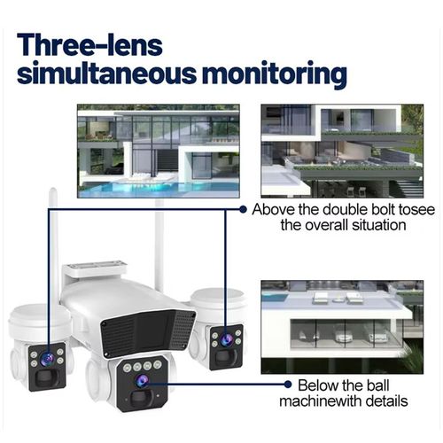 QG53 4G Triple-Lens Solar Security Camera