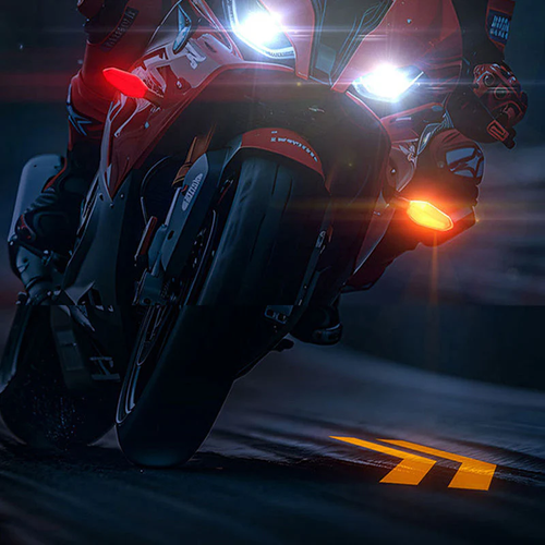 Electric Motorcycle Steering Projector Light
