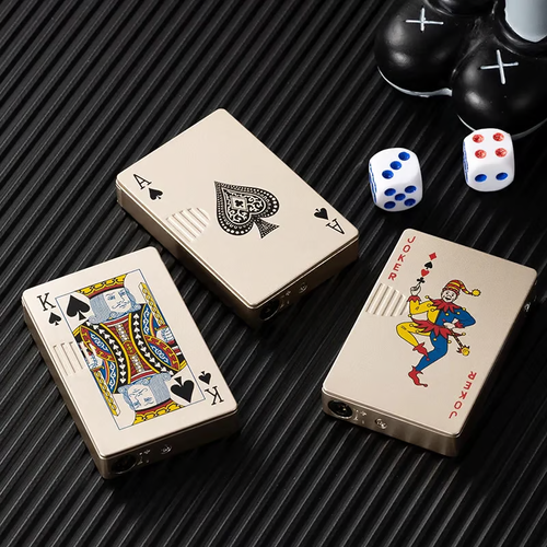 Windproof Refillable Lighter Playing Cards Cool Design