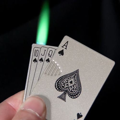 Windproof Refillable Lighter Playing Cards Cool Design