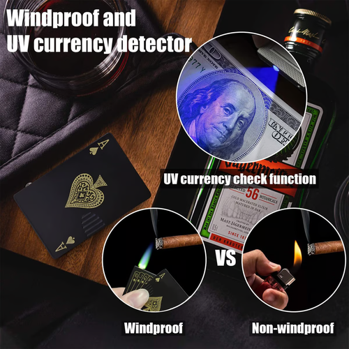 Windproof Refillable Lighter Playing Cards Cool Design