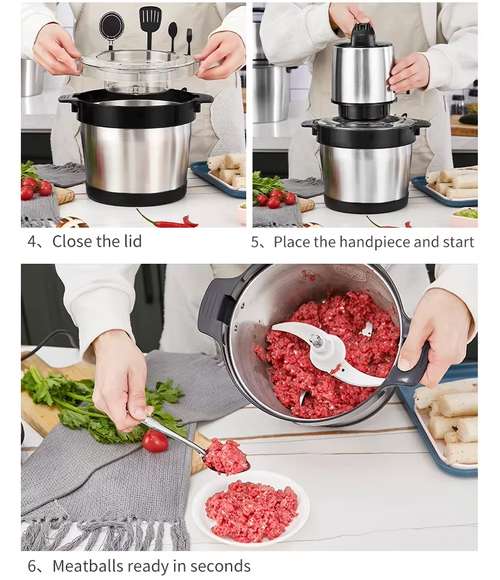 6L Stainless Steel Meat Grinder Yam Pounder and Fufu Machine for Home Use