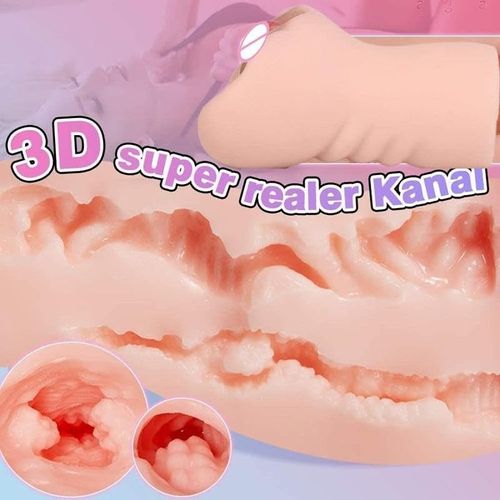 Male Masturbator Sex Doll for Men- 2 in 1 Pocket Pussy Realistic Adult Sex Toys for Men Penis Stimulation with 3D Lifelike Soft Butt with Vagina Anal Sex Pleasure Skin Color Adult Toy