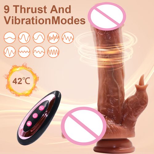 Top Selling Silicone Tongue Licking Dildos Vibrator Thrusting Stretch Realistic Rotating Vibrating Dildo With Suction Cup