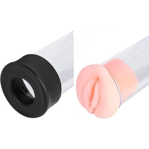 Manual Penis Pump Sex Toys for Men Adjustable Vacuum Training Device with Transparent Cylinder Detachable Silicone Sleeve and Handle Body Safe Material Adult Toy for Couples