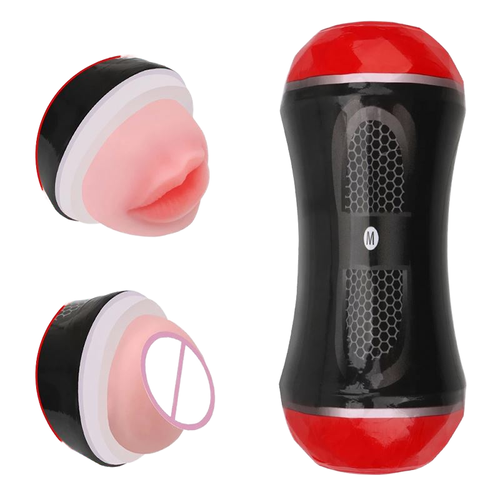 High Tech Male Masturbator Cup Automatic Oral Sex Toy Soft Silicone Mouth Pocket Pussy Lifelike Stroker Men Pleasure Device