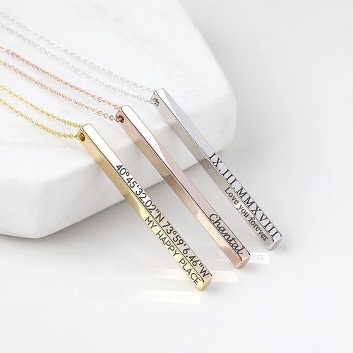 Personalized 4 Sides Engraved Necklace🥰