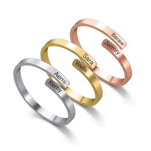 Personalized Engraved Stainless Steel  Rings👫