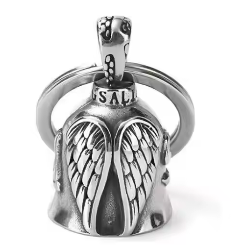 New style motorcycle style accessories alloy vintage polished angel wings lucky exorcist bell