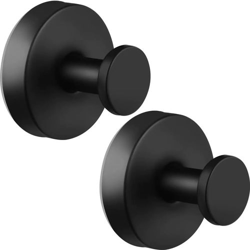 Stainless steel suction cup hook, no trace, no punching, kitchen and bathroom wall load-bearing clothes hook 2 pieces