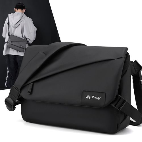 New men's simple messenger bag fashionable shoulder bag large capacity splash-proof messenger bag business briefcase