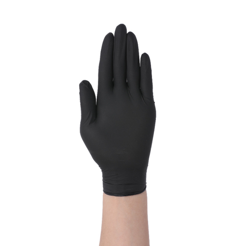 Disposable black thickened durable beauty catering household protective food grade gloves L size 100