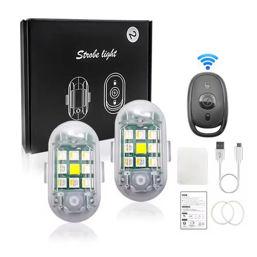 New 2PCS Flash LED Strobe Light Car Motorcycle Bicycle Aircraft Emergency Warning Light