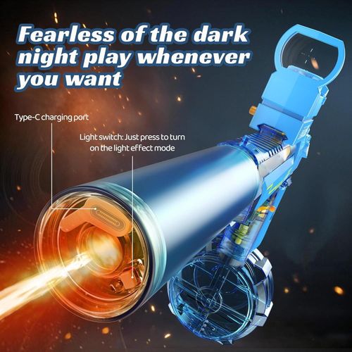Electric burst water gun rechargeable with fire and drum large capacity beach outdoor water fight children's toys