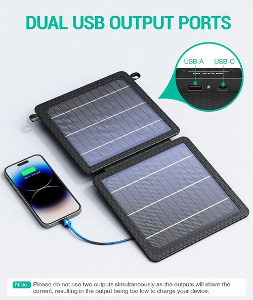 Monocrystalline silicon solar foldable bag 10W portable solar charger USB+TYPE-C dual output port