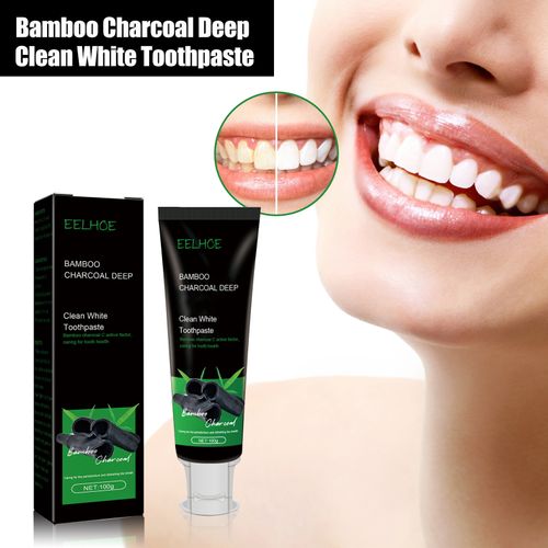 Bamboo charcoal toothpaste deep whitening teeth cleaning removes tooth stains, tartar and yellow teeth oral care