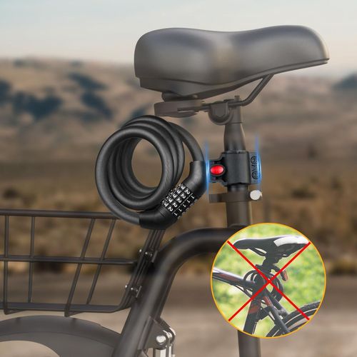 Anti-theft password cable lock portable wire rope lock motorcycle waterproof extended leather ring lock