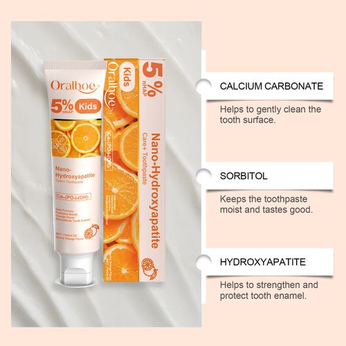 Children's Oral Care Brightening Teeth Cleansing Sweet Orange Flavor Toothpaste