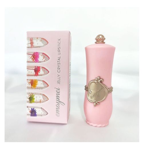 emaymei dried flower gold foil jelly color-changing lipstick transparent flower lipstick moisturizing color-changing lipstick