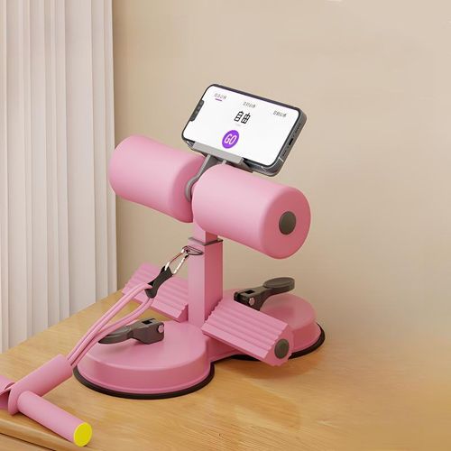 Assistente de Abdominais Dispositivo Fixador de Pés Doméstico com 3 Ventosas e Design de Proteção para a Cintura, para Perda de Gordura e Redução da Barriga para Preguiçosos