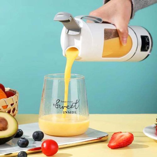 Copo de suco recarregável doméstico novo modelo, portátil e sem fio, lâminas de aço inoxidável com 12 fileiras de dentes de moagem, tela digital, separação de polpa
