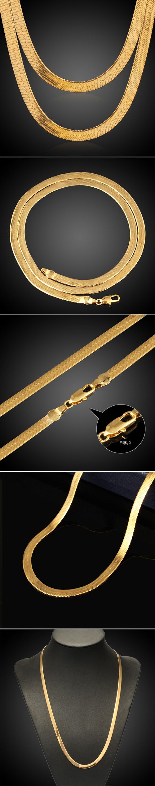 Colar osso de cobra em formato de lâmina banhado a ouro 18K, colar de cobra plano para usar em camadas, joia banhada a ouro