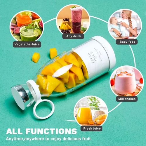 Liquidificador portátil doméstico para sucos, copo misturador com lâminas de aço inoxidável