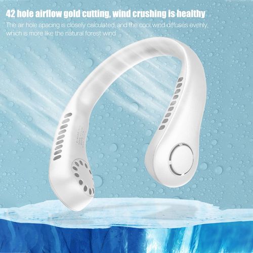 Ventilador de pescoço mini sem lâminas recarregável por USB, ventilador portátil para usar no pescoço